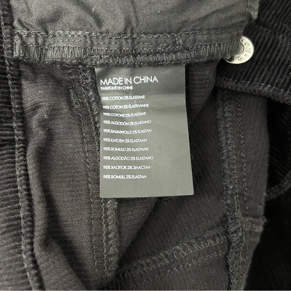 CLUB MONACO High Rise Skinny Corduroy Pants, Black, Size 6 - Picture 13 of 14
